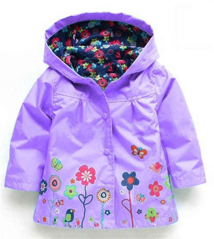Meisjes regenjas lente herfst cartoon patroon codeed bovenkleding voor girs 1-6 jaar peuter babyjongens meisjes kleding j220718