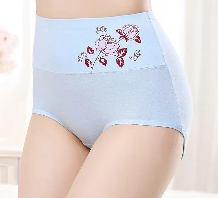 /lotPlus Size Underwear Woman high waist Women's Panties High Rise pure Cotton Brief breathable Panty Underpants for ladies 220511