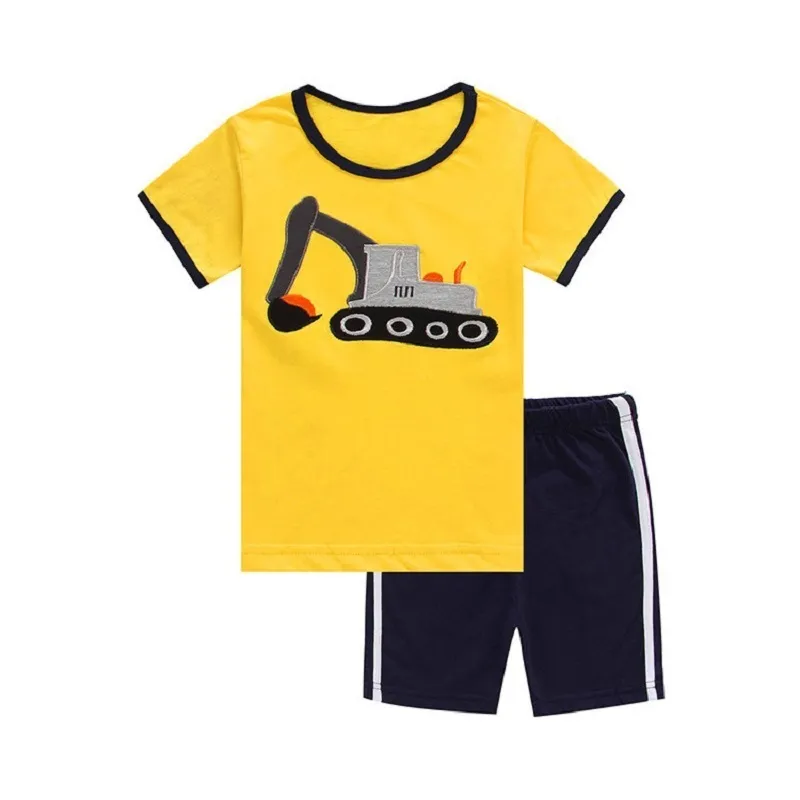 Green Baby Boy Clothes Set Bike Children Tee Shirts Pants Suits Kids Outfit 100 Cotton Tops Panties 2 3 4 5 6 7 Years 220620