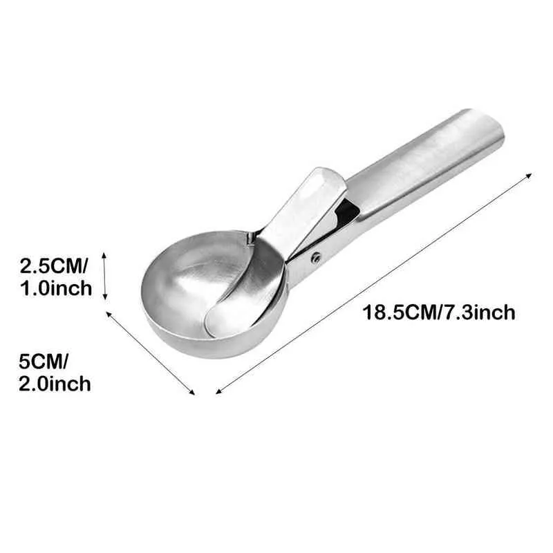 Paletta ghiaccio portatile Ghiaccio in acciaio inox Macchina palline di ghiaccio Yogurt Biscotti Pasta Polpette di carne Ghiaccio Cucchiaio di anguria Y220530