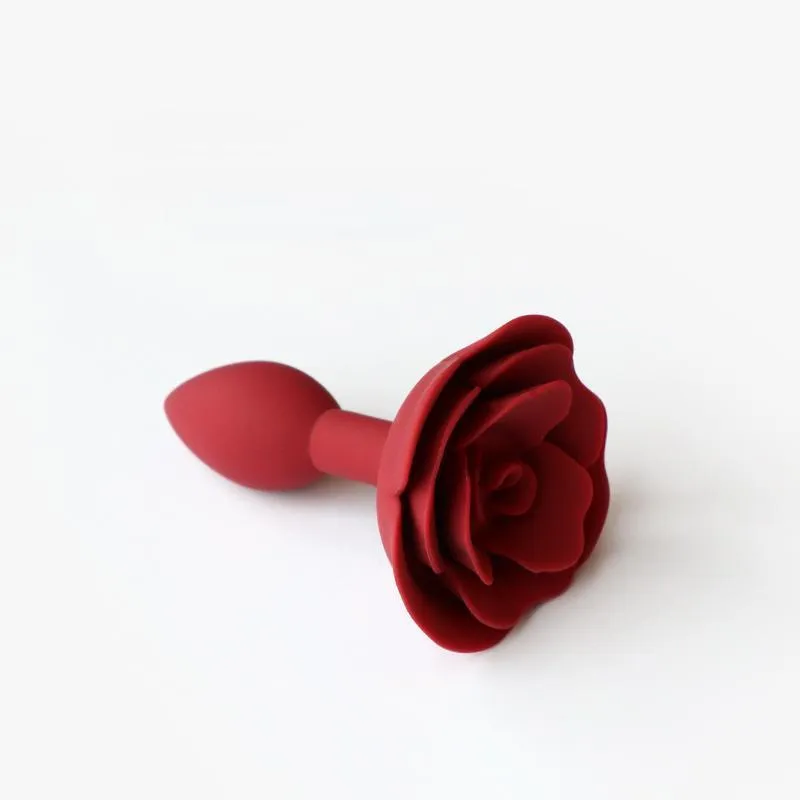 Morbido silicone fiore rosa plug anale buttplug giocattoli del sesso ano masturbatore dilatatore massaggio prostatico uomini donne 220520