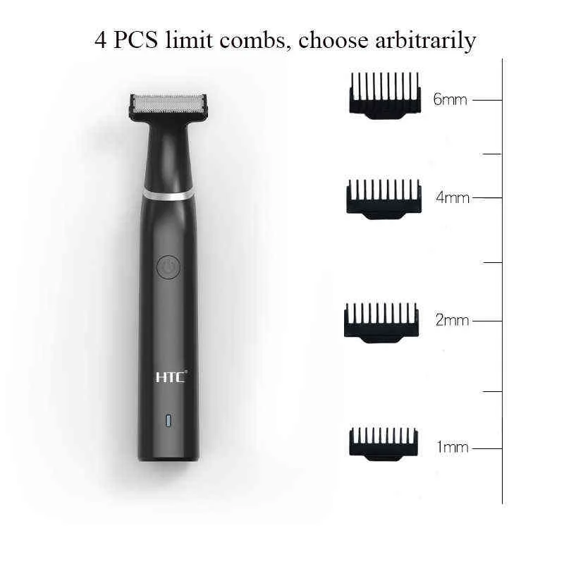 HTC Dropshipping Groin Hair Trimmer Ball Groomer&Body Trimmer for Men Waterproof Wet/Dry Clippers Male Hygiene Razor DepiladorT220718 T220725