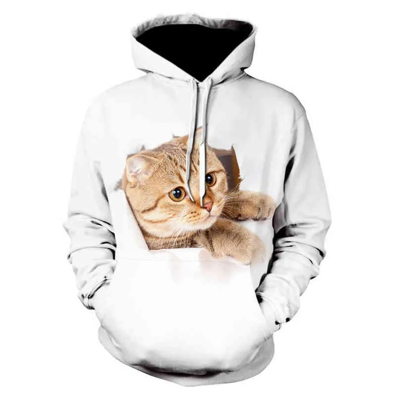 HARAJUKU Kvinnors tröja flickor kawaii 3d djurtryck tröja söt panda katt lion hoodie pullover kvinnors tröja xxs-4 l220704