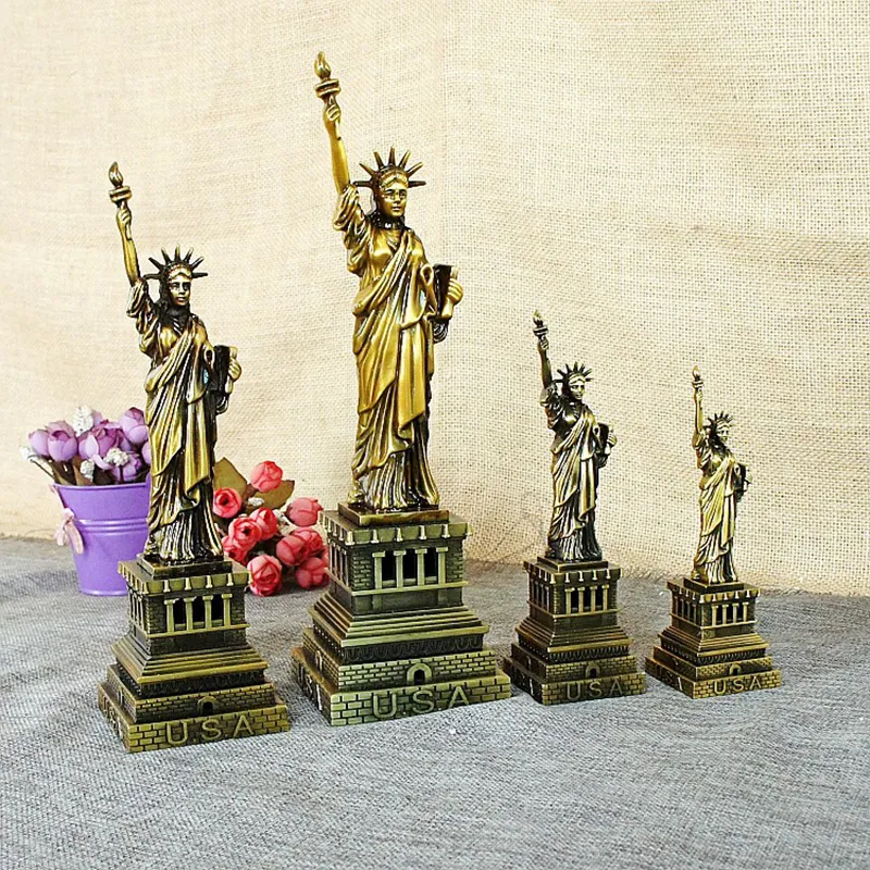 Lembranças EUA Estátua de Liberty Metal Decoração Ornamentos Modelo Home Office Decor Decorativo Artesanato Decoração Miniaturas Presente