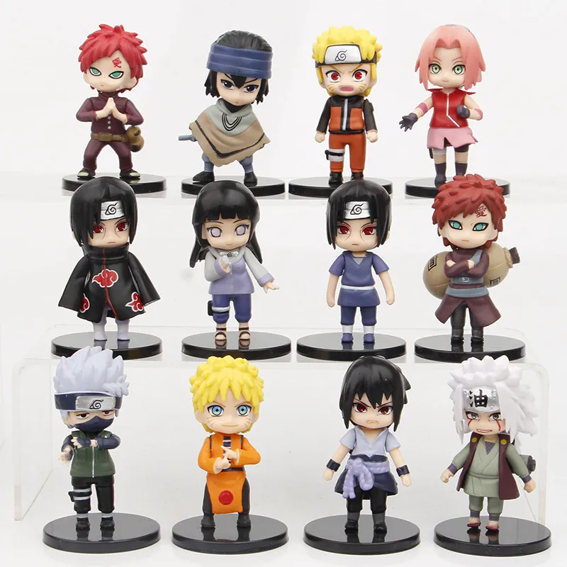 et Anime фигура игрушки Hinata Sasuke Itachi Kakashi Gaara Jiraiya Sakura Q Версия Pvc Collection Dock 220520