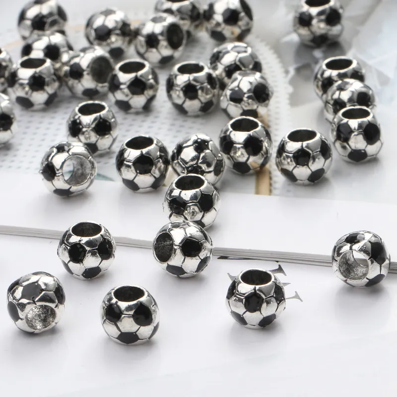 925 Sterling Silver Dangle Charm Football Baseball perline perle Fit Charms Bracciale Accessori gioielli fai -da -te4639352