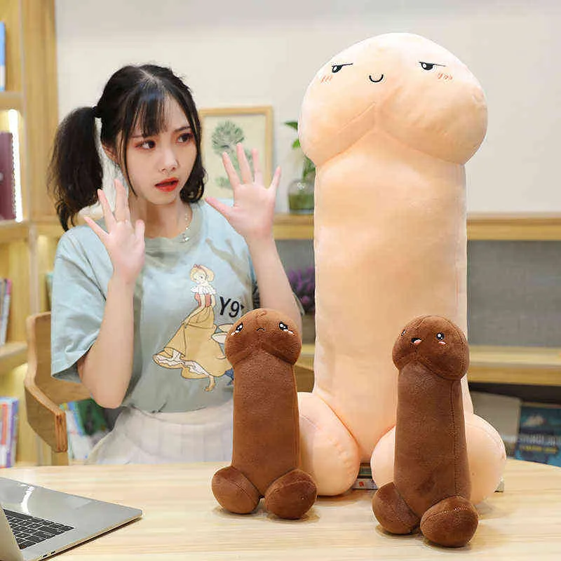 Sevimli uzun penis peluş oyuncak yastık simülasyonu seksi yumuşak doldurulmuş komik güzel bebekler kawaii çift Sevgililer Günü Hediyesi J220704