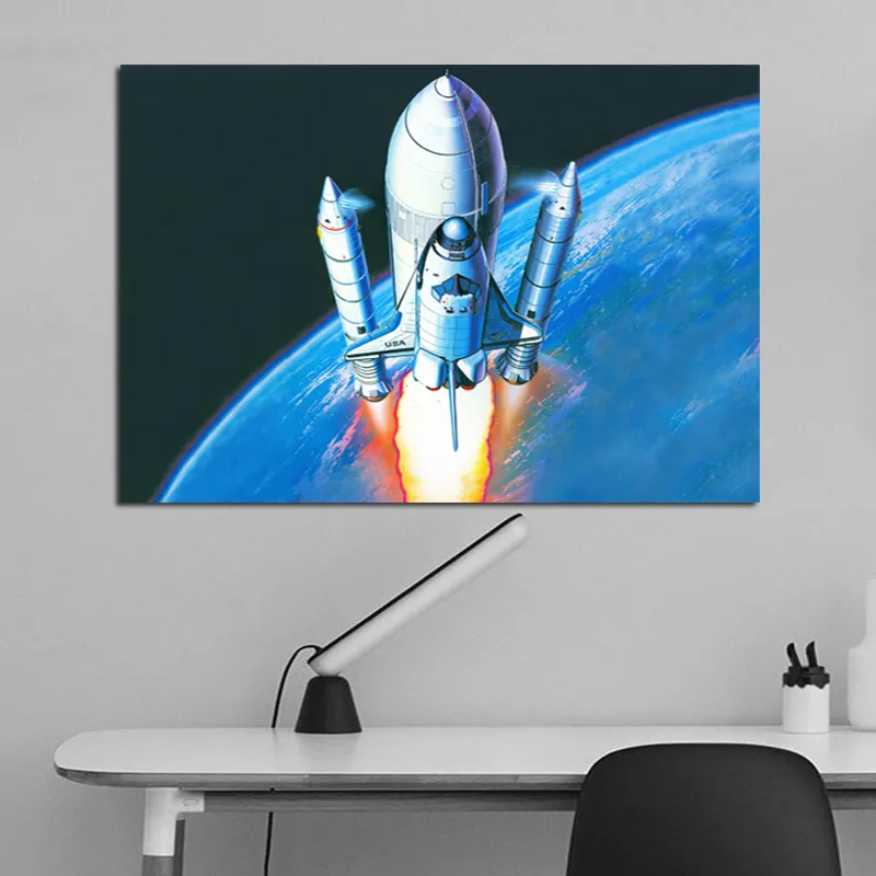 Quadro su tela Poster di astronavi Stampe astratte Arte della parete soggiorno Decorazione della stanza del ragazzo Immagini di astronavi Decorazioni la casa