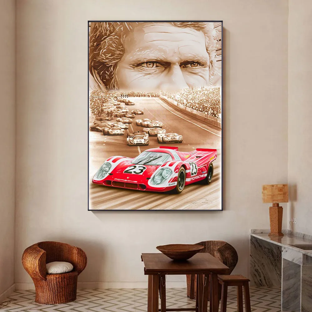24 Hours Of Le Mans Poster Print Art On Canvas Painting Nordic Wall Art Picture For Living Noom Home Decoration Frameless
