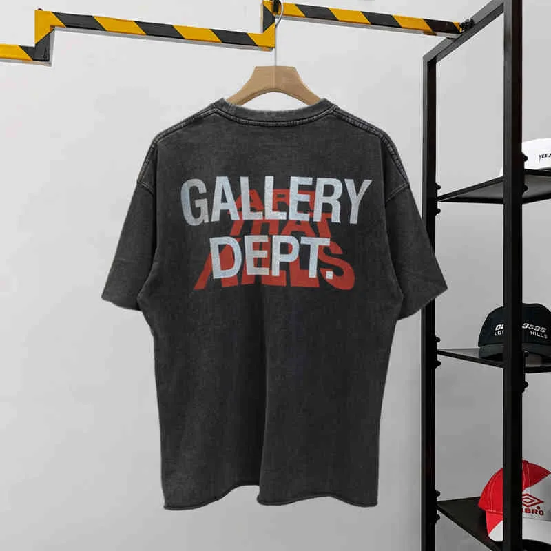 مصمم tshirts سبيوب رجال هوديز الهيب هوب هاي ستريت أزياء العلامة التجارية GD Gallerry Deptt تستخدم غسل رائحة الرقبة طباعة الأكمام قصيرة t-shirt men cdar 6tlu