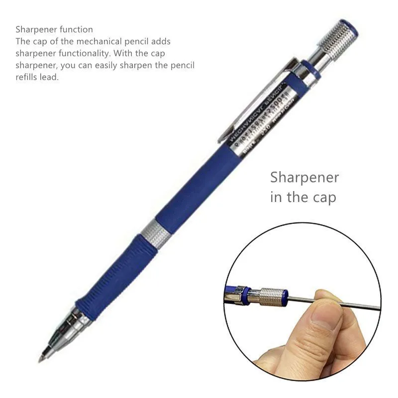 2,0 mm mechaniczny zestaw ołówków 2B Automatyczne ołówki z wkładami ołowiu do szkicu do szkicu sztuki szkic 220722