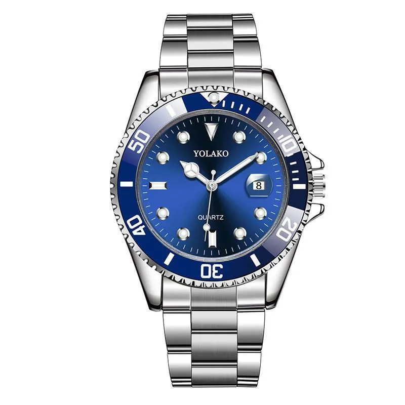 S Mens Watch The Date Sport Quartz Analog Watch Watch военная из нержавеющая сталь лучшая бренда yolako роскошная мода Men 220530