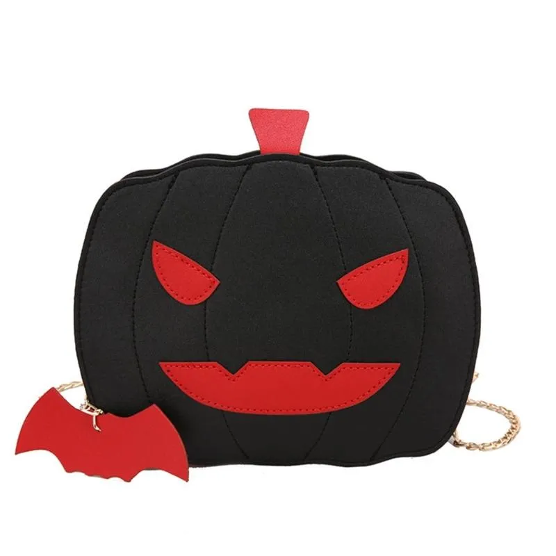 Sacs de soirée Pumpkin Crossbody Sac Chain épaule Pourse en cuir pour femmes Pendre Bat Halloween Embrayage Devil