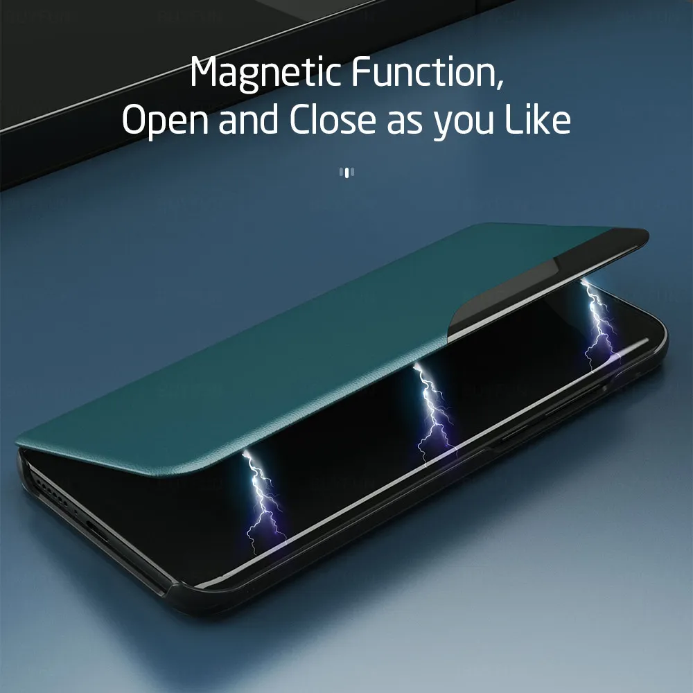 S22ultra Hülle Smart Window View Leder Flip Handyhülle für Samsung Galaxy S 22 S22 Ultra Pro Plus 5g magnetische Buchständer coque