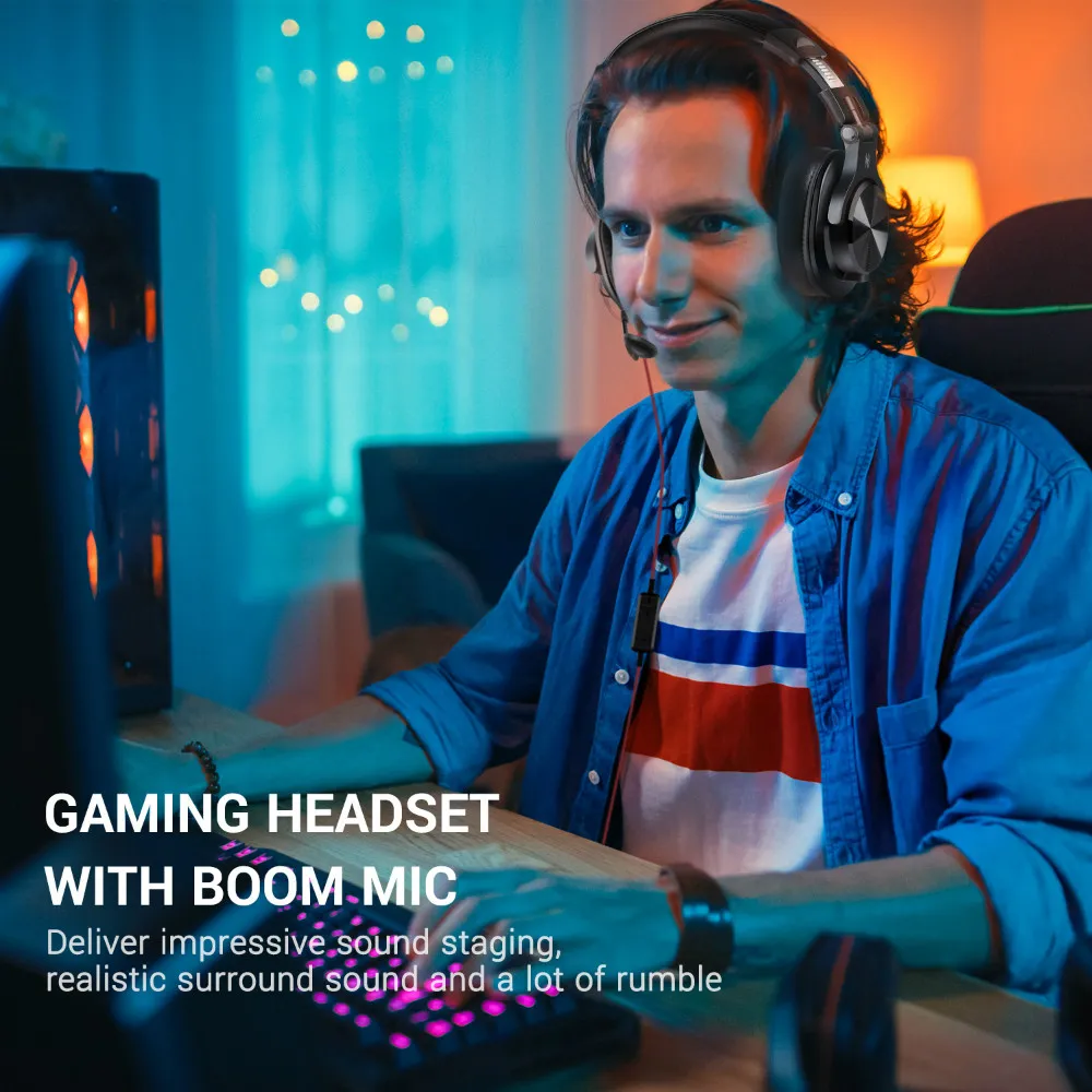 A71 Gaming Headset Studio DJ fones de apartamento de fones de ouvido com fio com microfone para PC PS4 Xbox One jogador