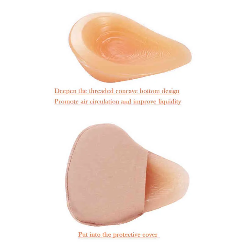 Forme de sein en silicone Mastectomie thoracique Sprial Forme Fausse Prothèse mammaire 500g PAD SOFT BON D40 H22051162298377655474