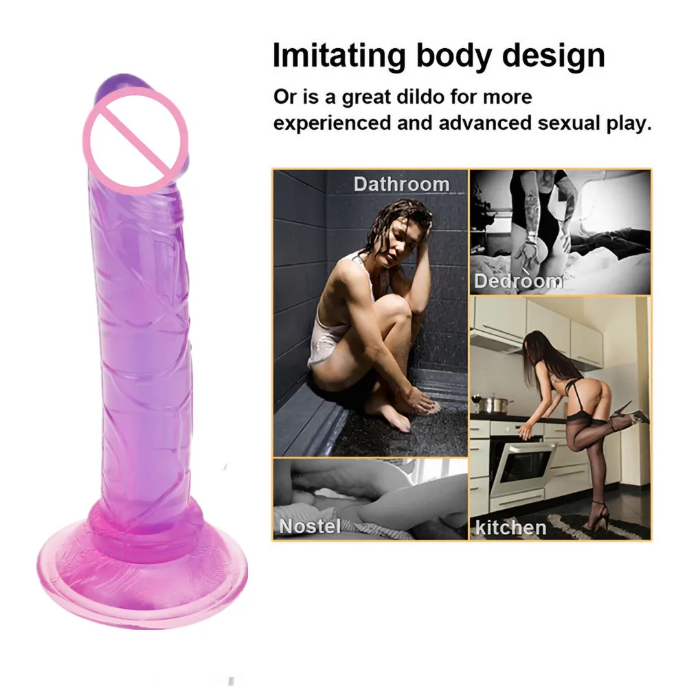 Dildos realistas para mulheres Toons sexy brinquedos sexy casais casais geléia de cristal mini pênis vagina anal butão plug plug feminino masturbação
