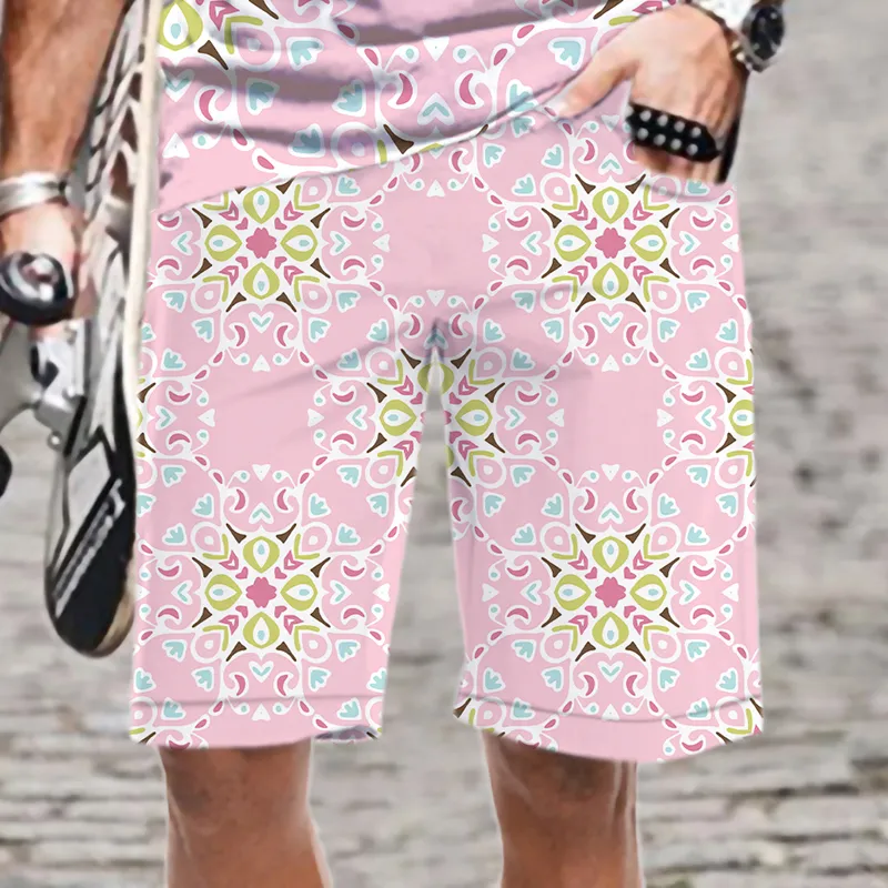 Homme Hommes Casual Shorts Modèle de flocon de neige Harajuku Mode Streetwear Maillot de bain Séchage rapide Cool Taille élastique Hommes / Femmes Lâche 220624