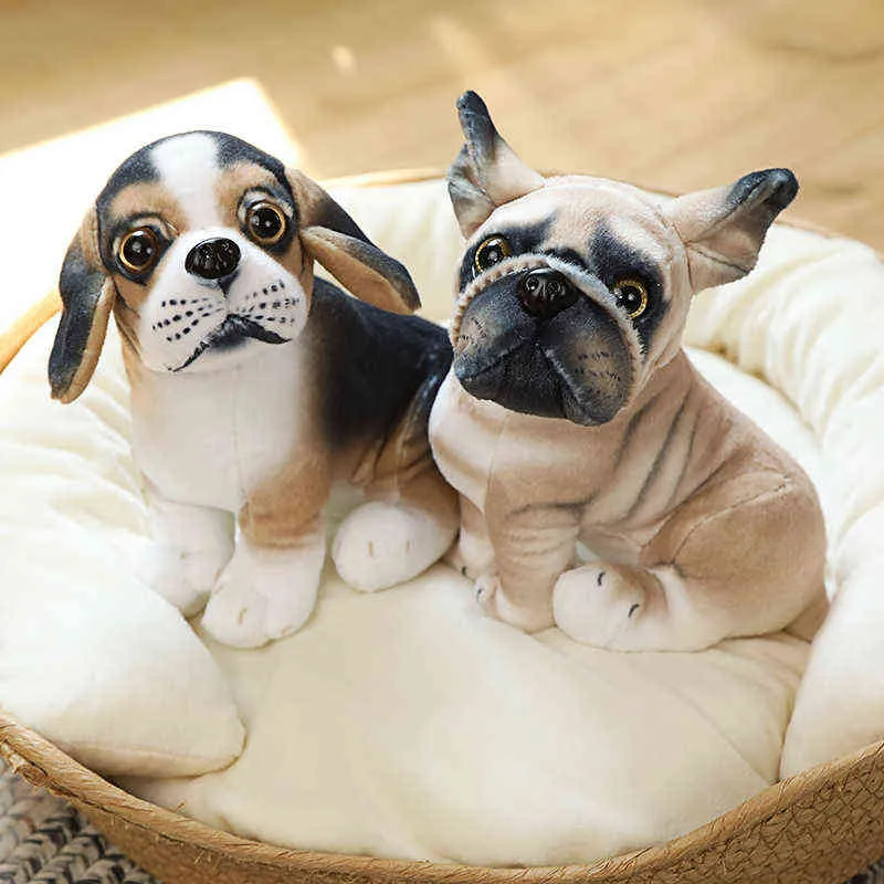 pc CM Kawaii Simulation Dogs Peluche Toy Pug Bulldog Chihuahua Stuffed Dolls Lovely Puppy Plush for Kids Birthday Gift J220704