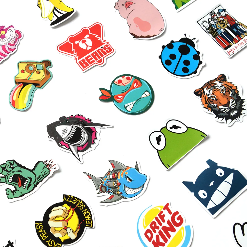 Waterdichte sticker 50 stuks coole willekeurige stickers voor laptop bagage waterfles auto fiets motorfiets kinderen graffiti vinyl sticker bom JDM stickers autostickers