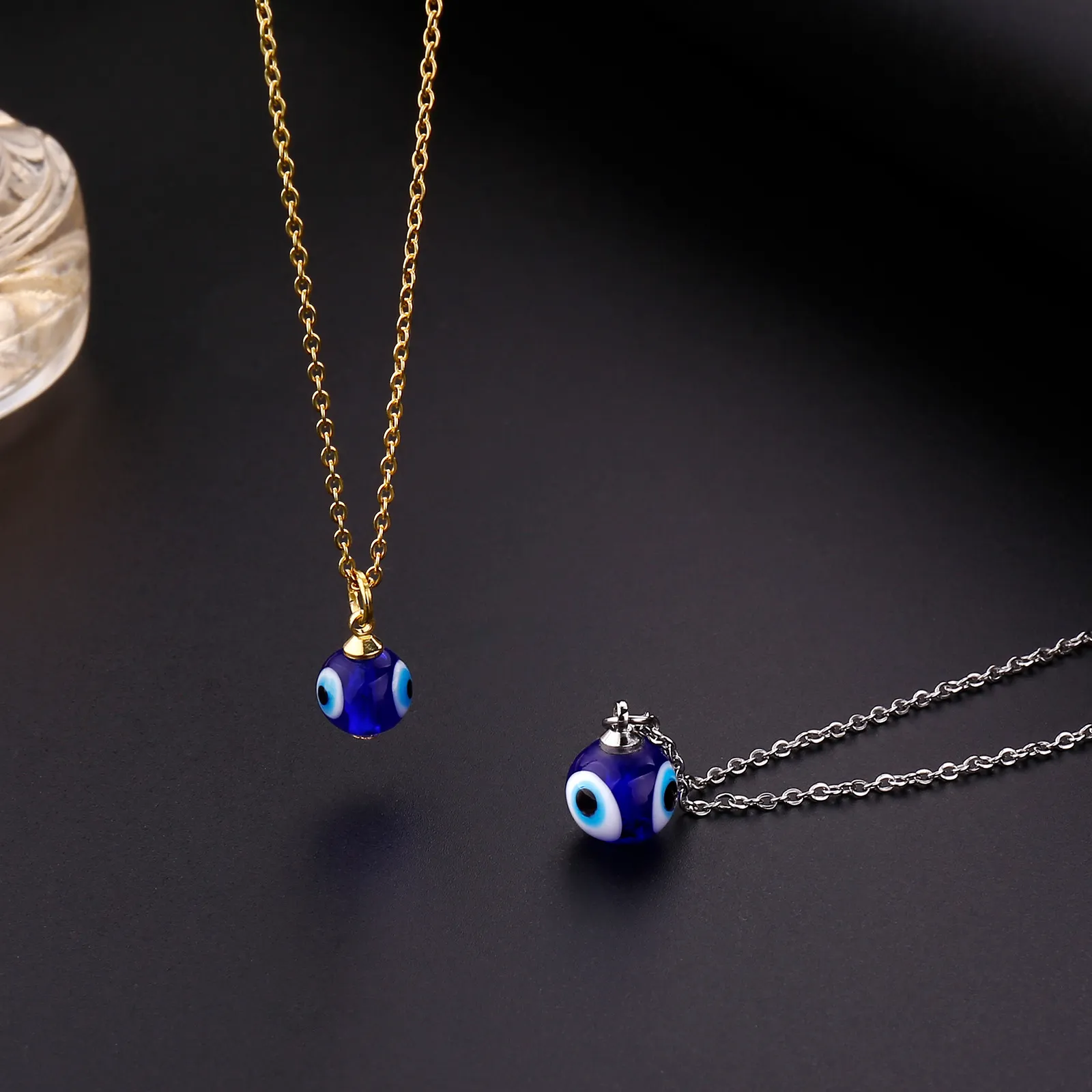 2022 neue Mode Türkische Bösen blick Blau Amulett Halskette Anhänger Frauen Zubehör Freundschaft Schmuck Glück Geschenk