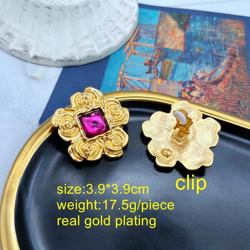 Clip-on & Screw Back Retro Styles Vintage Jewelry For Women Antient Earrings Clip Statement AccessoriesClip-on274l
