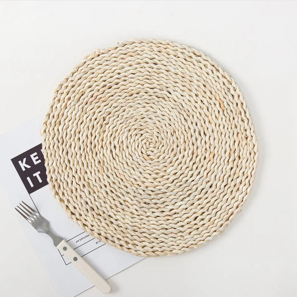 Corn Fur Woven Dining Placemat Coffee Tea Anti-slip Coaster Thicken Heat Resistant Pot Bowl Mat Kitchen Table Decoration BH6371 TYJ
