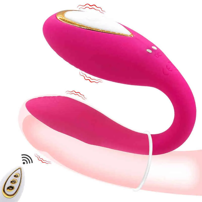 NXY Vibrateurs Érotique Télécommande Sans Fil Clitoris Vibrateur U Forme Gode G Spot Stimulateur Femelle Masturbant Sex Toy Pour Femmes Couples Adultes 220427