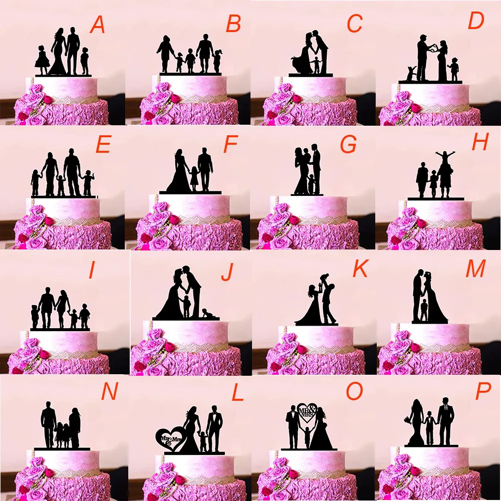 Family Style Cake Topper Wedding Party Family Party Anniversary Bridal Shower Decorations Kids Gift cake decor Rustic Wedding