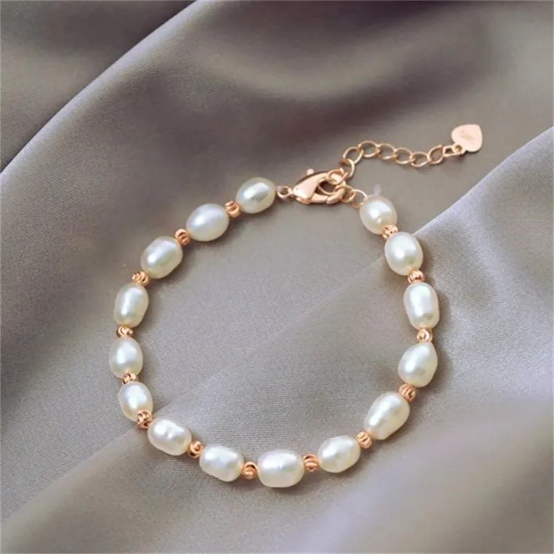 Charmarmband elegant barock pärla för kvinnor blomma oregelbundet natursten sötvatten pärlstav armband smycken pulserascharm331m