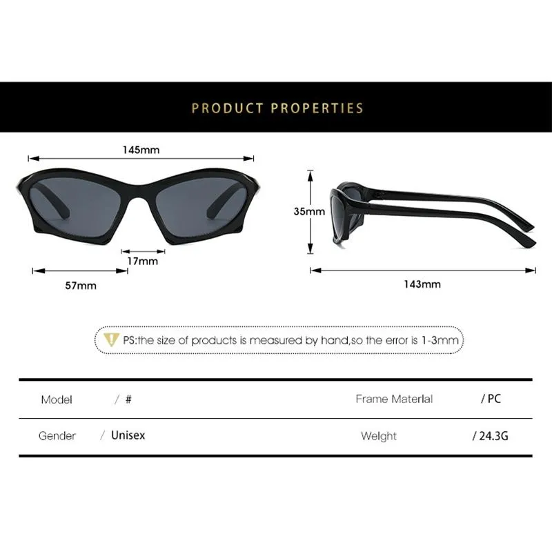 Óculos de sol Y2K Envoltório em torno de moda para homens mulheres Swift Oval Dark Sport Shades Óculos UV400 ÓculosSunglasses218l