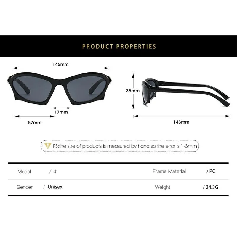 Solglasögon y2k wrap runt mode för män kvinnor snabba ovala mörka sportskärmar glasögon uv400 eyeglassessunglasses221z