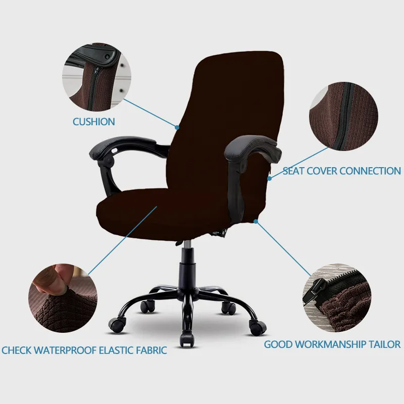 Su geçirmez bilgisayar kapsarlar antidirty dönen streç jacquard ofis masası koltuk sandalye kapağı çıkarılabilir elastik slipcovers 220609