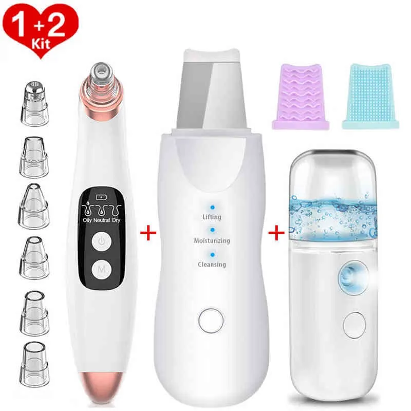 Face Care Devices Blackhead Remover Vacuum Pore Cleaner Ance Pimple Removal Skin Scrubber Reduce Wrinkles Facial Lifting Nano Sprayer 0727