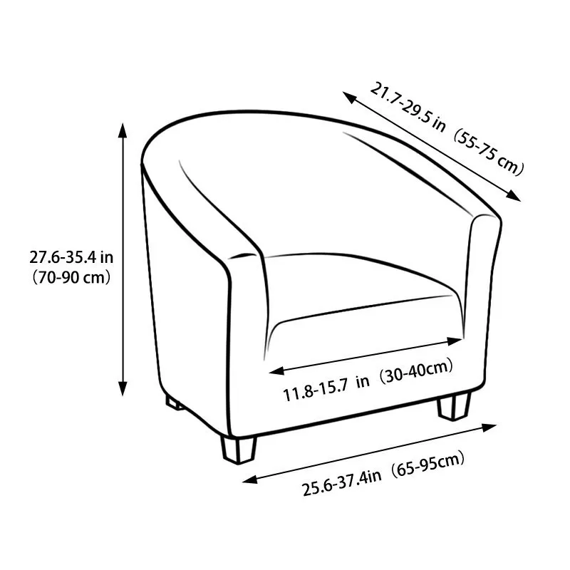 غطاء كرسي Plush Club Cover Jacquard Solid Small Sofa Skins Protector Single Arm Arm Cairs for Cafe Restaurant Chair 220513