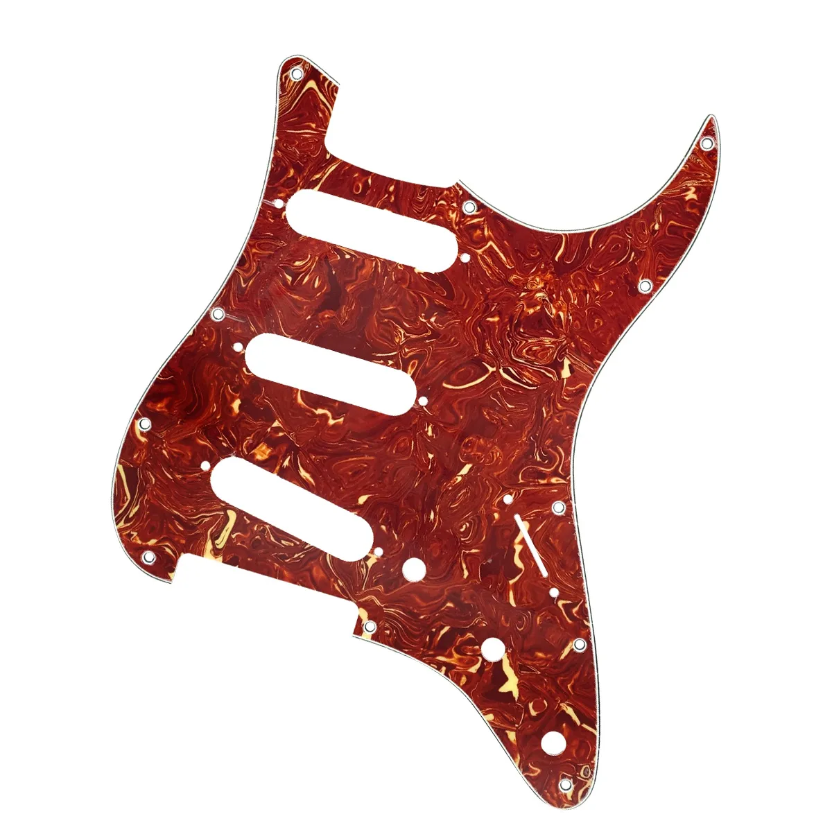 SSS Tortoise Shell Pickguard 11 Hole 4Ply Scratch Plate With Back Plate Screws Electric Guitar Parts