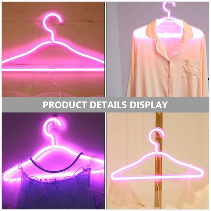 LED Neon Işık Işareti Giysileri Standı USB Powered Dekoratif Işıklar Askı Işık Yatak Odası Giyim Mağazası Için Duvar Dekorasyonu 220408