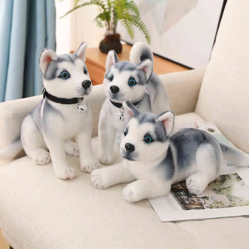 Section Simulation Husky Dog Cuddly Toy Doll Puppy Pillow Children Baby Birthday Gift Present Home Decor J220704