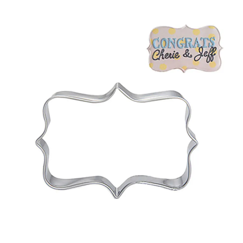 Sugar biscuit mold Plaque Cutter Cookies Frame DIY Cake Oval Square Rectangle Fancy Stainless Cookie Mold 220815
