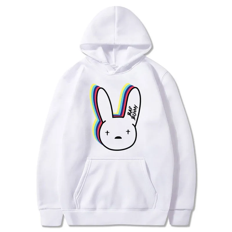 Bad Bunny Funny Hoodies Korean Clothes Casual Pullover Harajuku Sweatshirt Men/women Hooded Hoody Hip Hop Hoodie Sweatshirt Male 220607