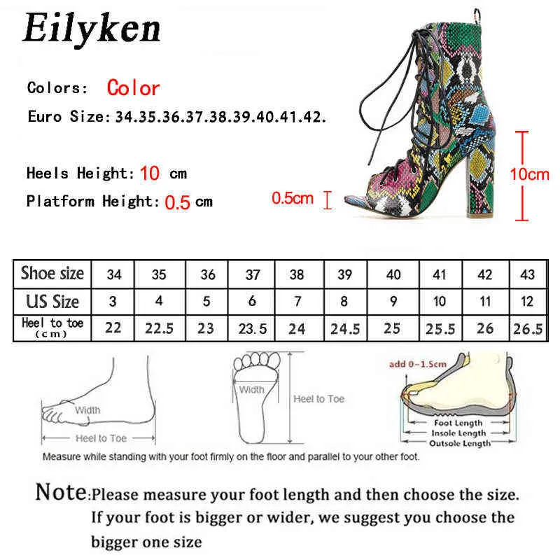샌들 Eilyken 새로운 디자인 여성을위한 발목 부츠 녹색 엿봄 발가락 레이스 업 크로스 묶인 뒤꿈치 펌프 로마 bootas 220317