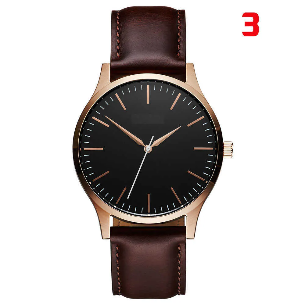 Watch Luxury 2022 Male Sport Quartz Wrist Watches Stainless Steel Case Leather Band Business Clock