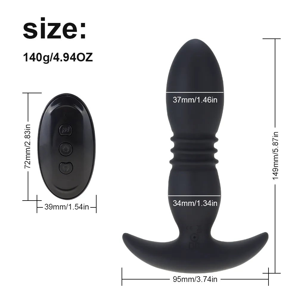 Anal vibrator för män prostata massager trådlös fjärrkontroll dildo rumpa pluggstimulator vuxen onanator sexiga leksaker varor