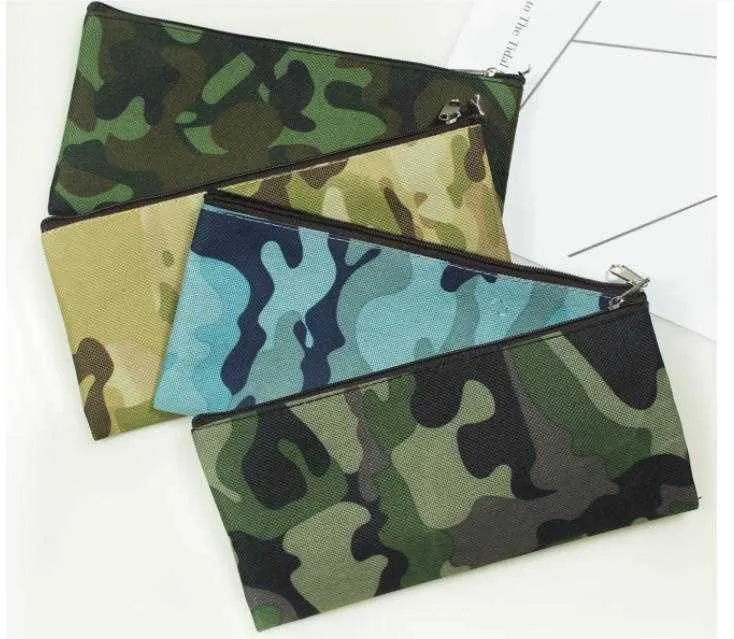 Camouflage Cosmetic Bag Pencil Bag Boys Girls Pen Storage Case Camo Pouch Cosmetic Brush Holder Makeup Organizer