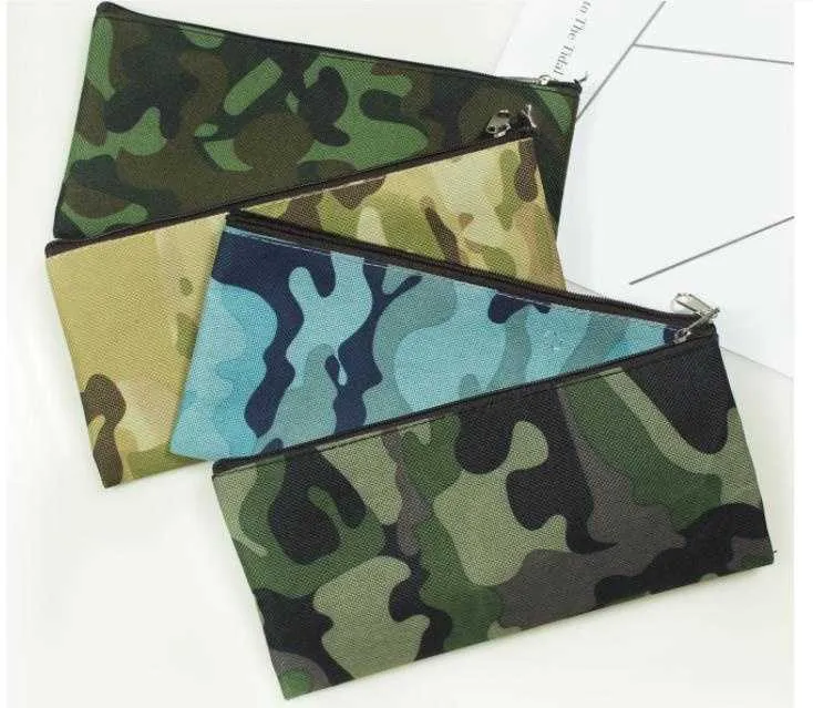 Camouflage Kosmetiktasche Bleistift Tasche Jungen Mädchen Stift Aufbewahrungskoffer Camo Pouch Kosmetische Bürstenhalter Makeup Organizer