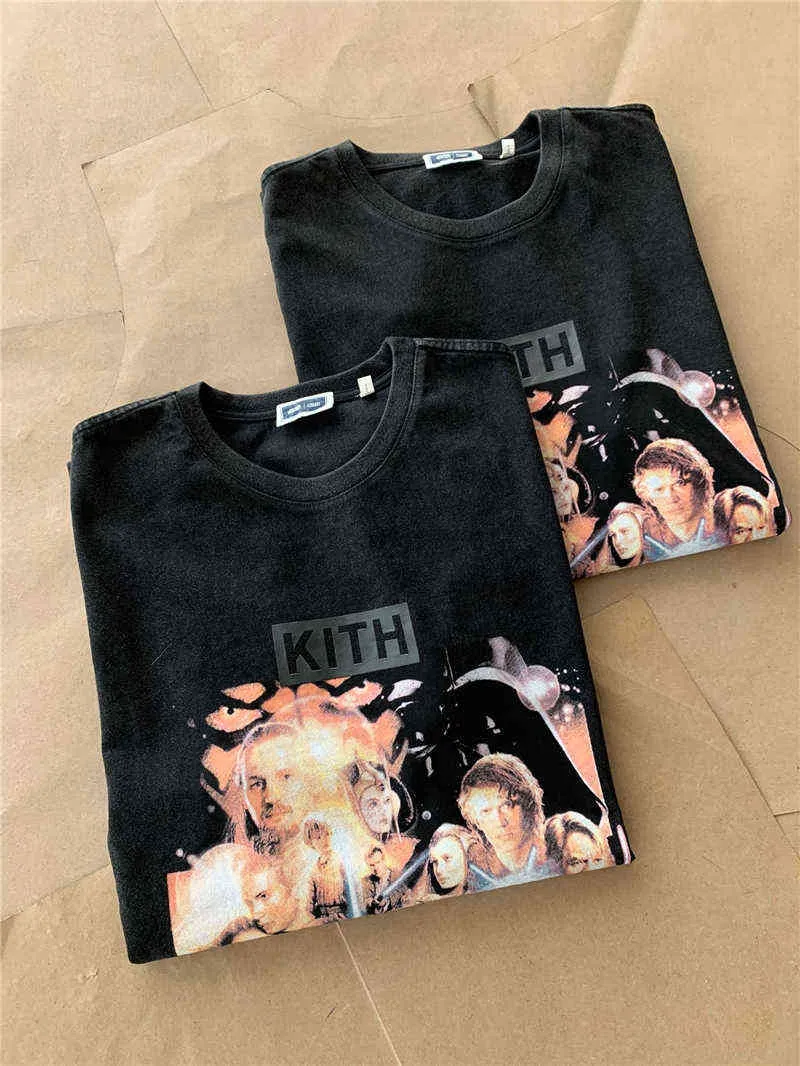 Kith camiseta Mujeres Mujeres Calidad vintage de estampado digital T-shit Tee