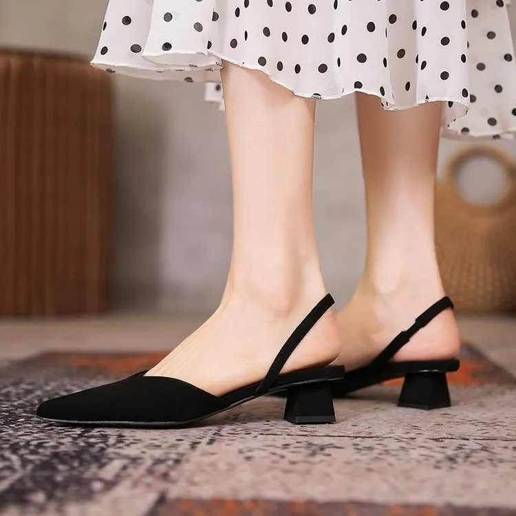 Printemps et été talon épais chaussures pour femmes moyennes chignon tête sandale femmes petite version décontractée coréenne fraîche 220720