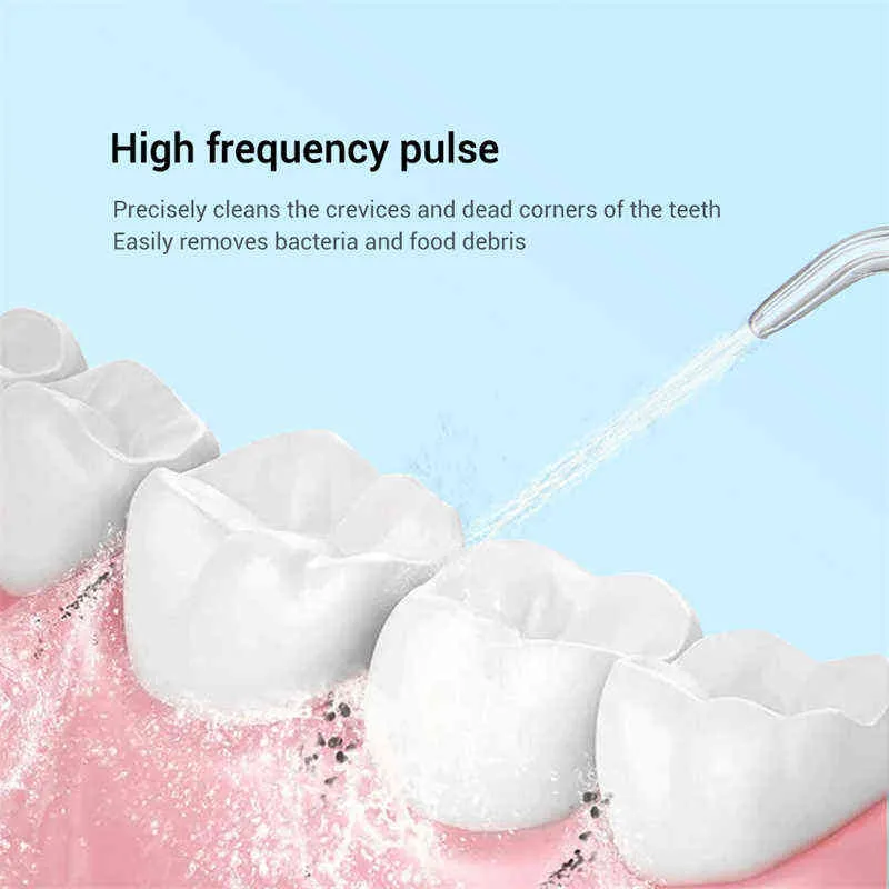 Bärbar oral irrigator tandvattentråd för tänder rengöringsmedel laddningsbar flosser 6 rengöringsläge mun tvättmaskin 220513