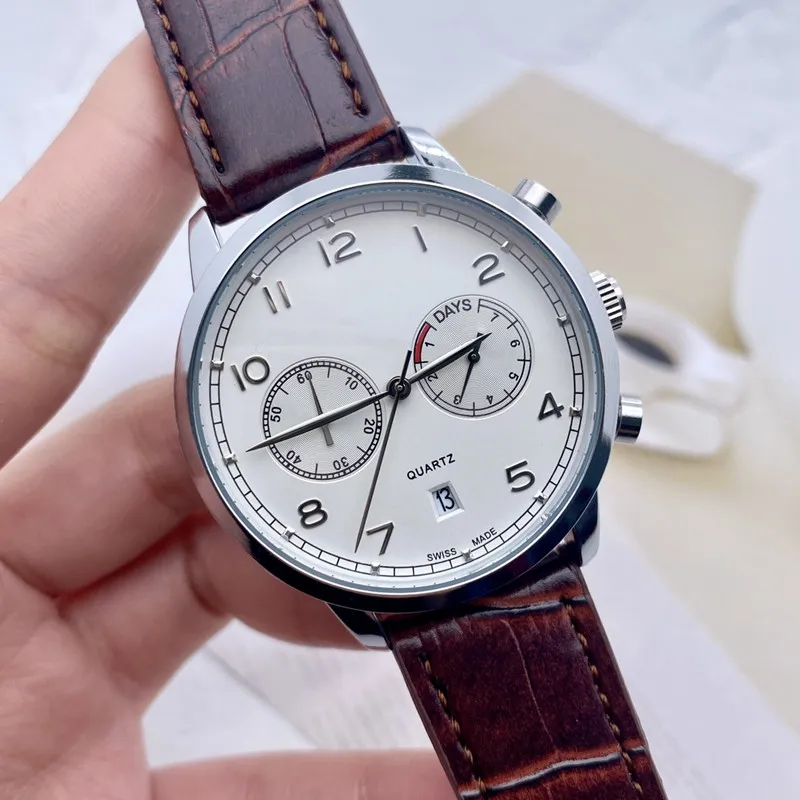 2022 Nouveau cinq points de luxe montres pour hommes tous les cadrans fonctionnent montre à quartz de haute qualité Top marque chronographe horloge bracelet en cuir 239n