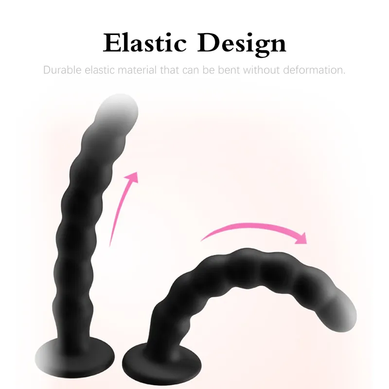 Dildo a sfere in silicone stimolatore prostatico con ventosa_voghion.com